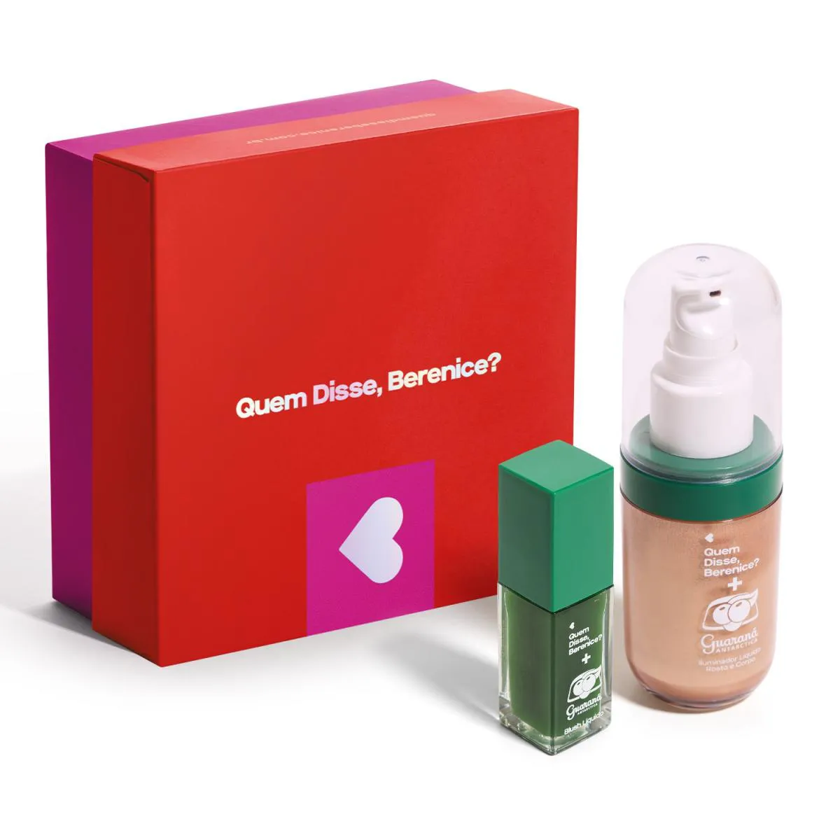 Combo Presente Natal Qdb E Guaraná Antarctica: Blush Líquido 6,8Ml + Iluminador Líquido Rosto E Corpo 30Ml + Caixa De Presente M
