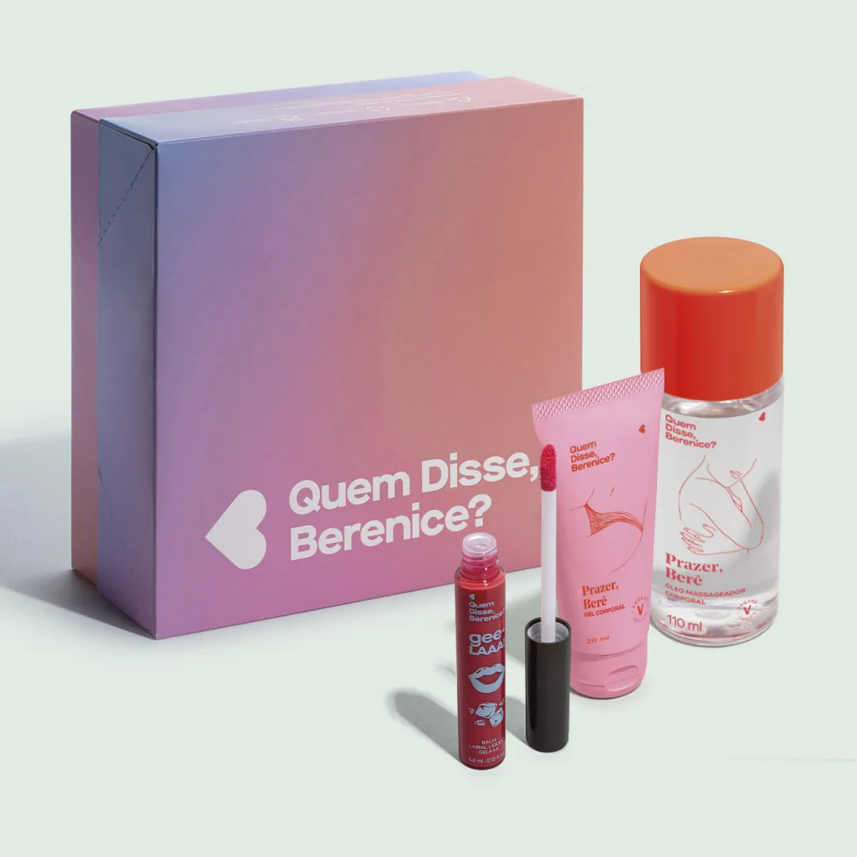Quem Disse, Berenice? Kit Balm Líquido Rosa 4,6Ml + Óleo Massageador Corporal 110Ml + Gel Corporal 20Ml