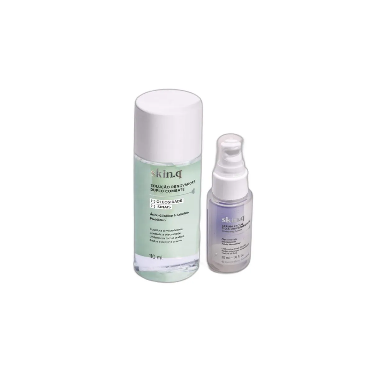 Combo Skin.Q: Solução Renovadora Facial 110Ml + Sérum Facial 30Ml