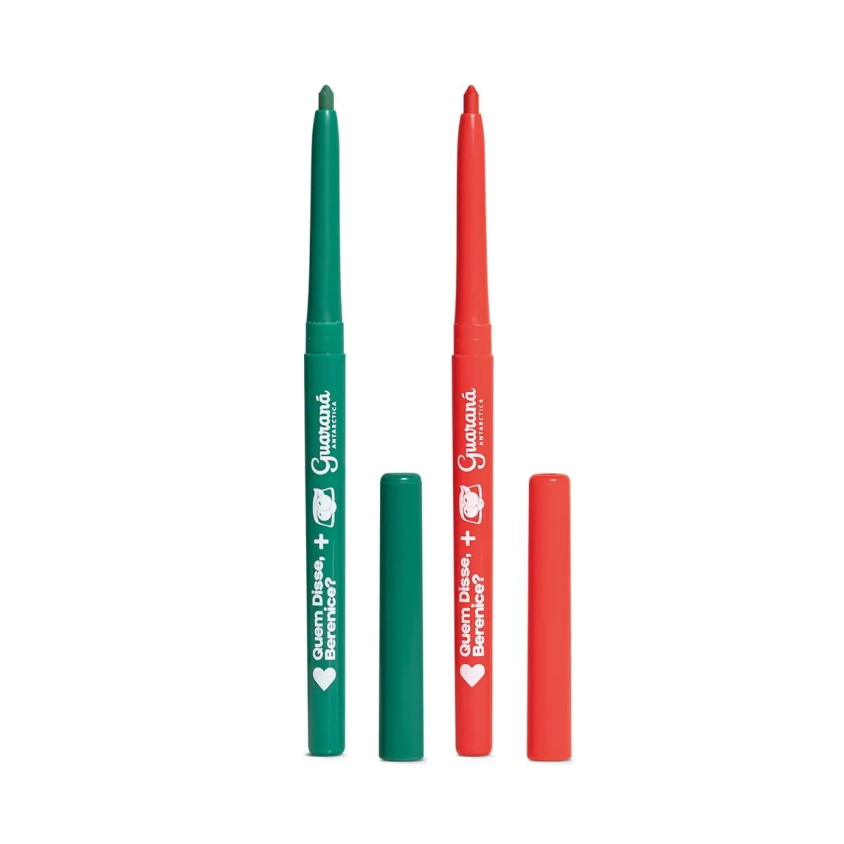 Combo Qdb Guaraná Antarctica Lapiseira Delineador Olhos E Boca: Vermelha 300Mg + Verde 300Mg