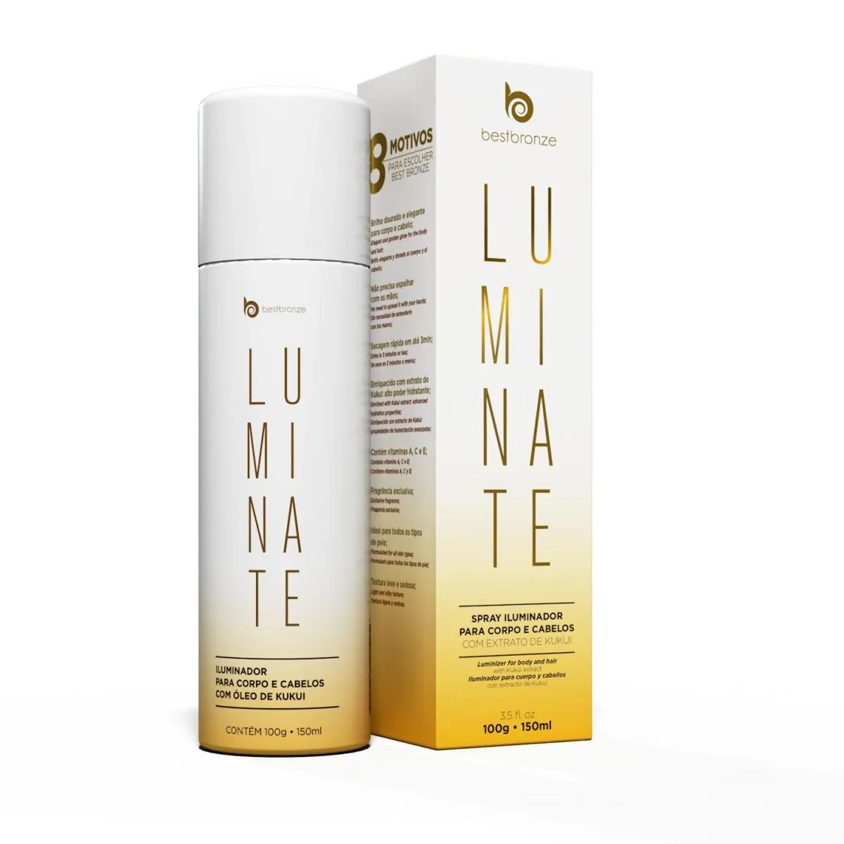 LUMINATE 150 ML - ILUMINADOR PARA CORPO E CABELO