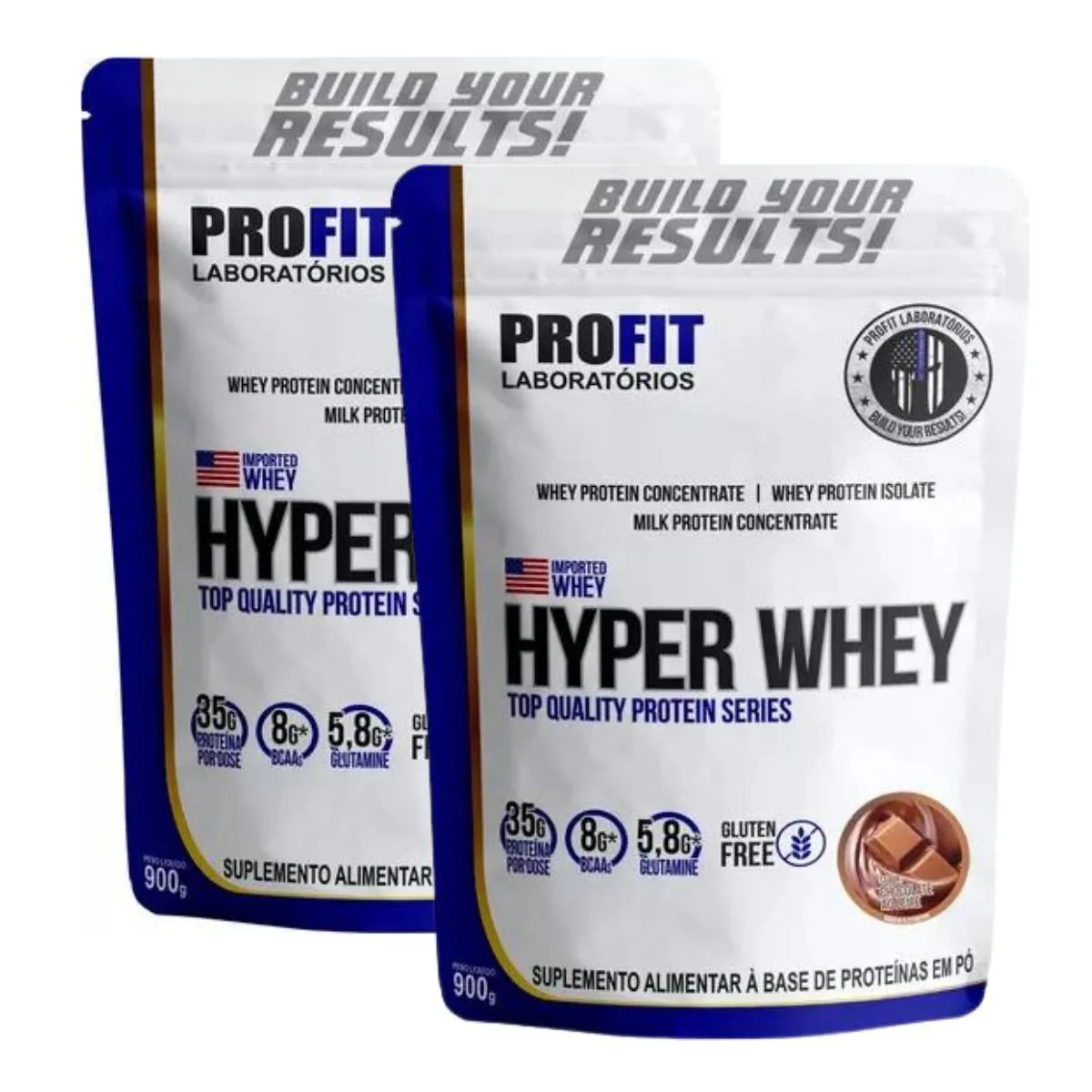 2X HYPER WHEY PROTEIN ISOLADO PROFIT 900G Chocolate