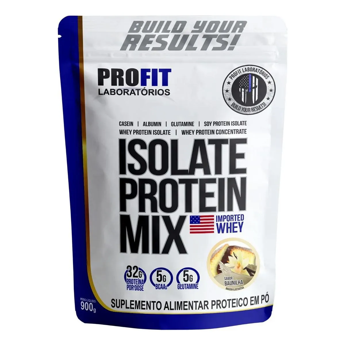 Whey Protein Profit Laboratórios Whey Isolate Protein Mix Chocolate ao Leite Refil 900g