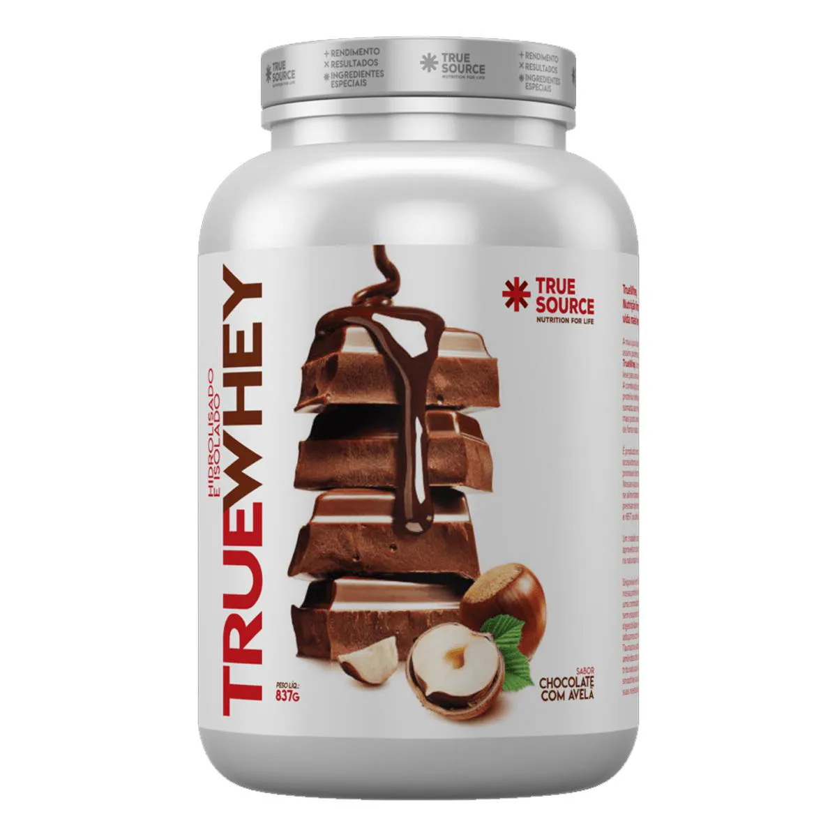 TRUE WHEY 2W 837G CHOCOLATE COM AVELA Chocolate COM AvelÃ
