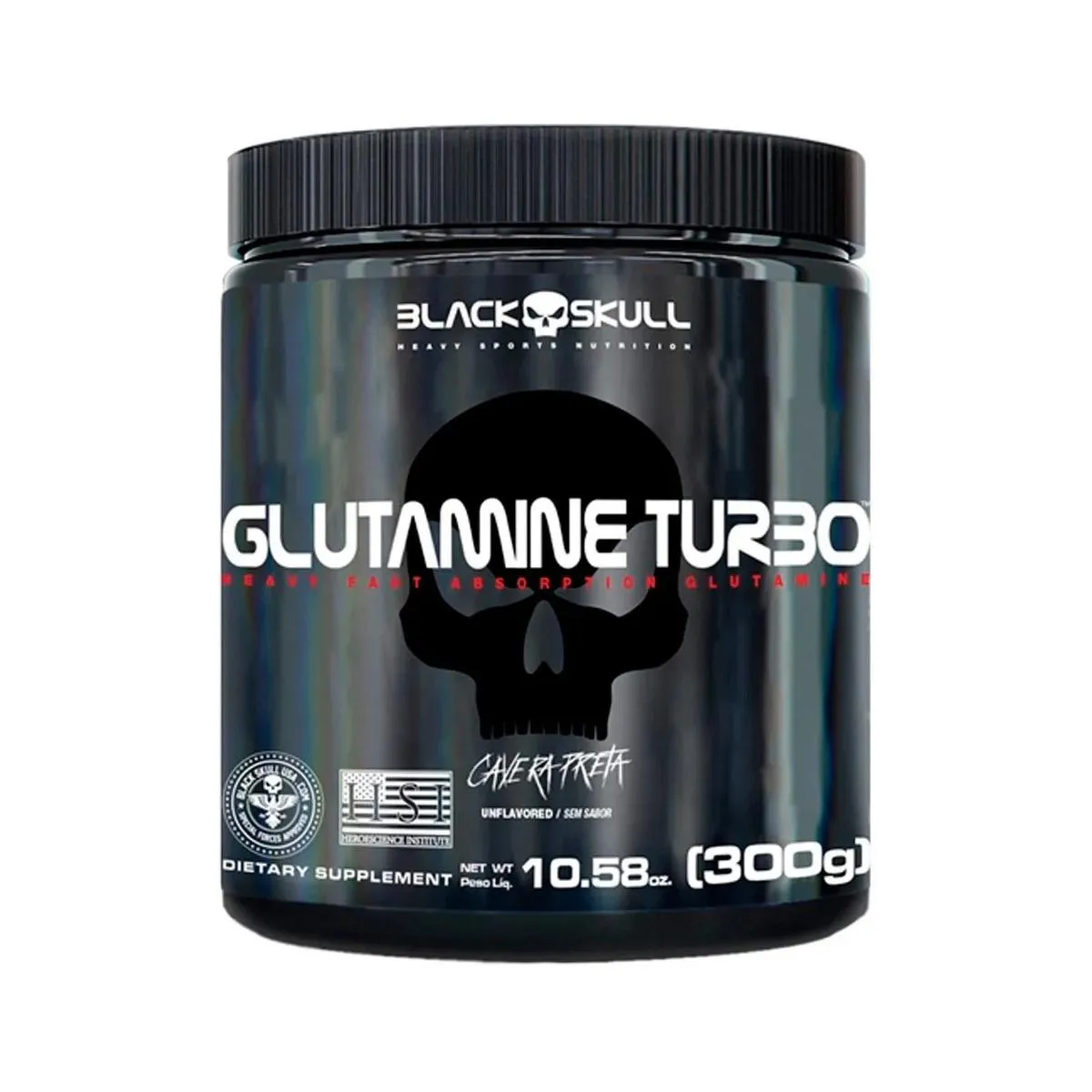 GLUTAMINA TURBO 300G - BLACK SKULL 300 G SEM Sabor