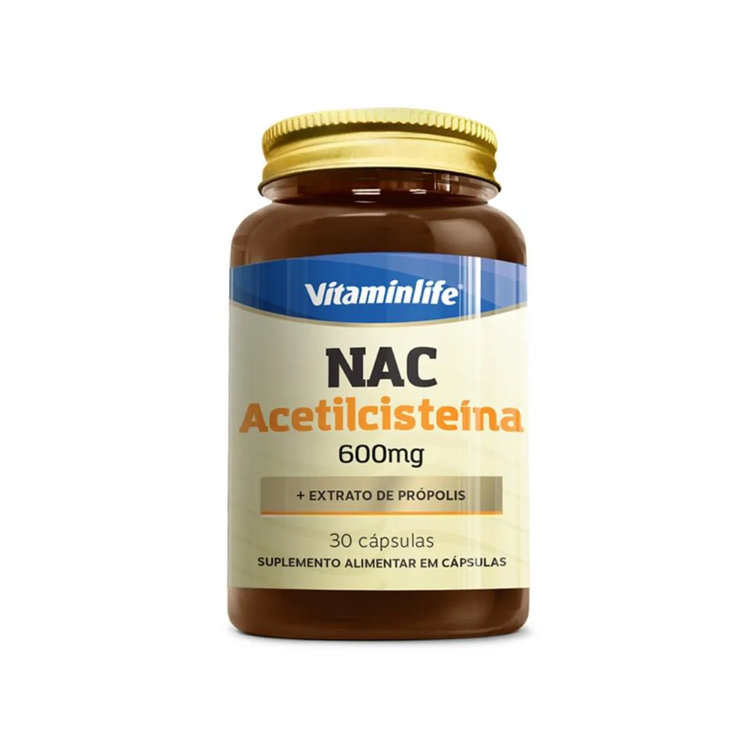 NAC ACETILCISTEINA + PROPOLIS - 30 CAPS - VITAMIN LIFE 30 CÁpsulas SEM Sabor
