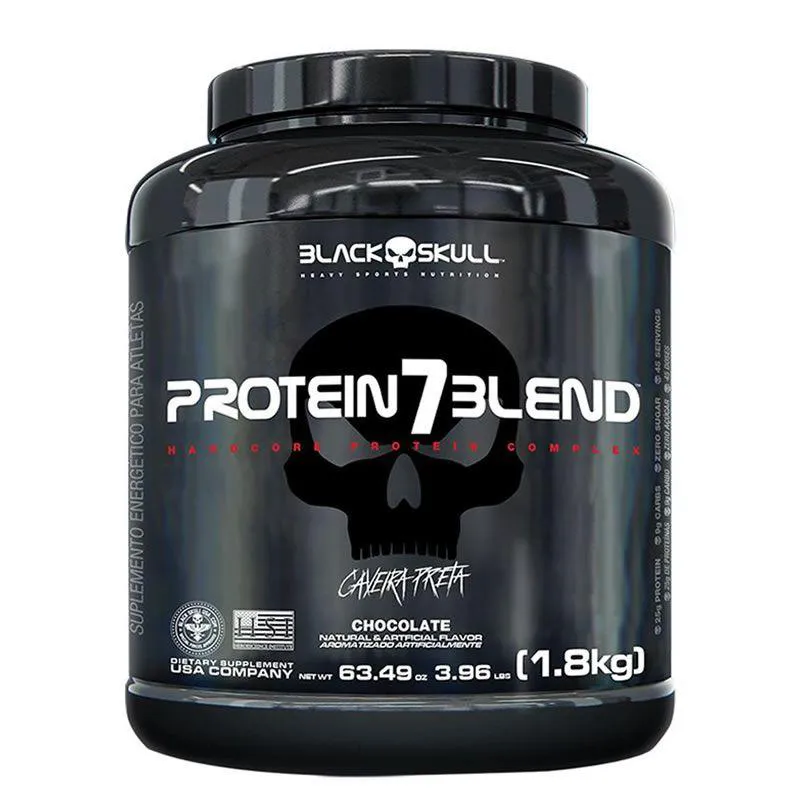 Suplemento Black Skull Protein 7 Blend Morango 1,8kg 