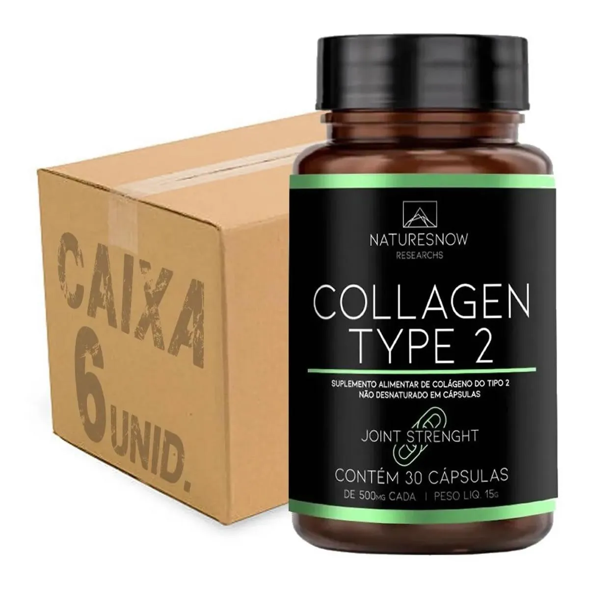 ATACADO 6X COLAGENO TIPO 2 30 CAPS - NATURES NOW KIT SEM SABOR