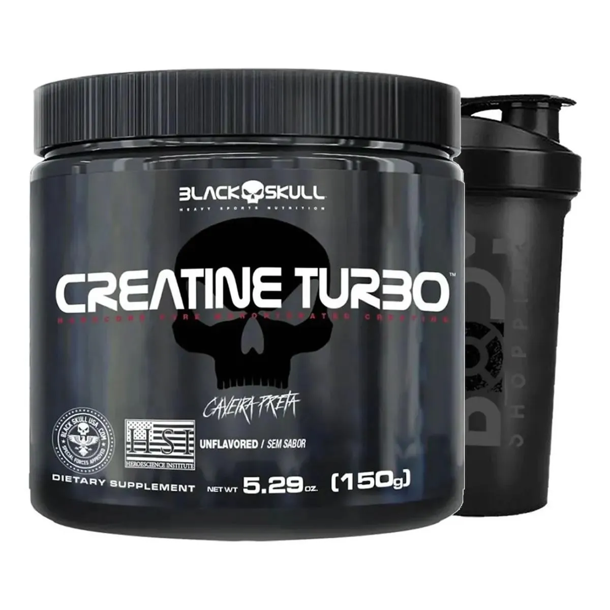 Kit Creatina Black Skull Creatine Turbo 150mg + Coqueteleira