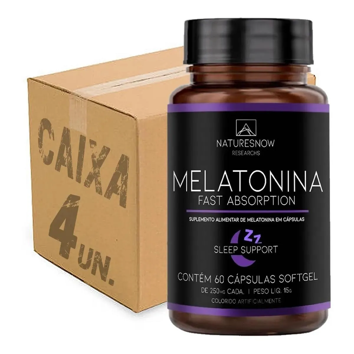 4X MELATONINA 60 CAPS - NATURES NOW KIT SEM SABOR