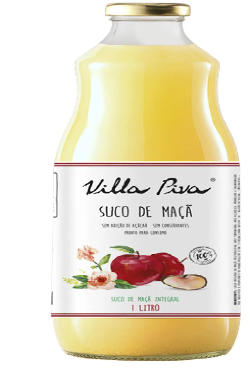 KIT 3X: SUCO DE MAçã INTEGRAL SEM AçúCAR VILLA PIVA 1L