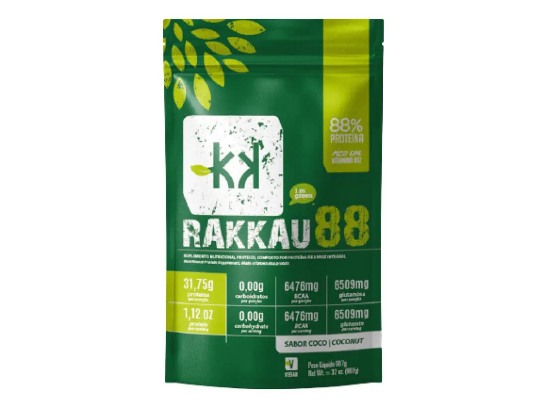 Kit Proteína Vegetal Rakkau 88 Côco 907g 2 unidades 