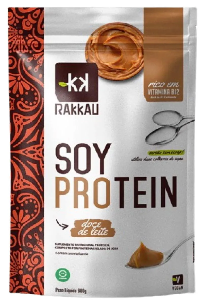 Kit Proteína de Soja Rakkau Soy Protein Doce de Leite 600g 2 unidades 