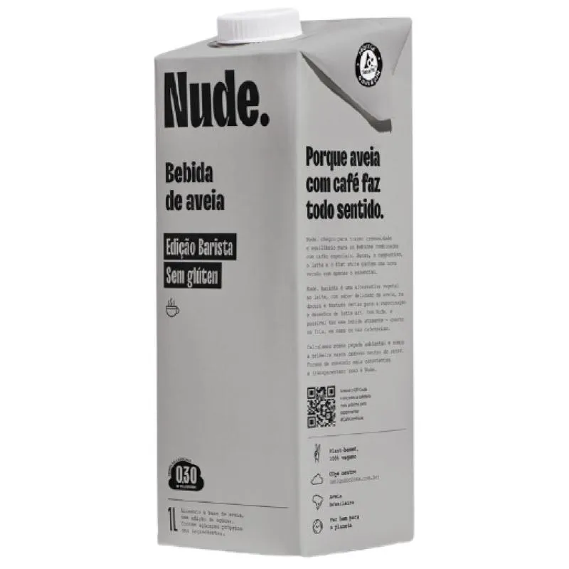 LEITE VEGETAL DE AVEIA BARISTA ORGâNICO NUDE 1L