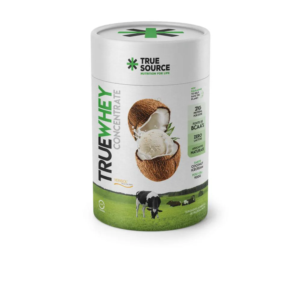 Proteína True Source True Concentrate Zero Lactose Coconut Ice Cream 900g