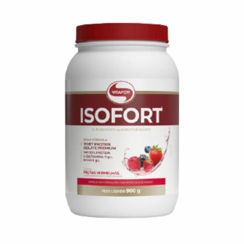 ISOFORT WHEY PROTEIN ISOLADO FRUTAS VERMELHAS VITAFOR 900G