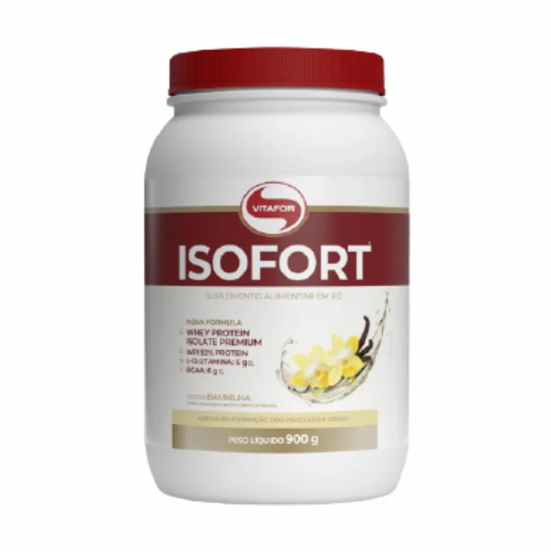 ISOFORT WHEY PROTEIN ISOLADO SABOR BAUNILHA VITAFOR 900G