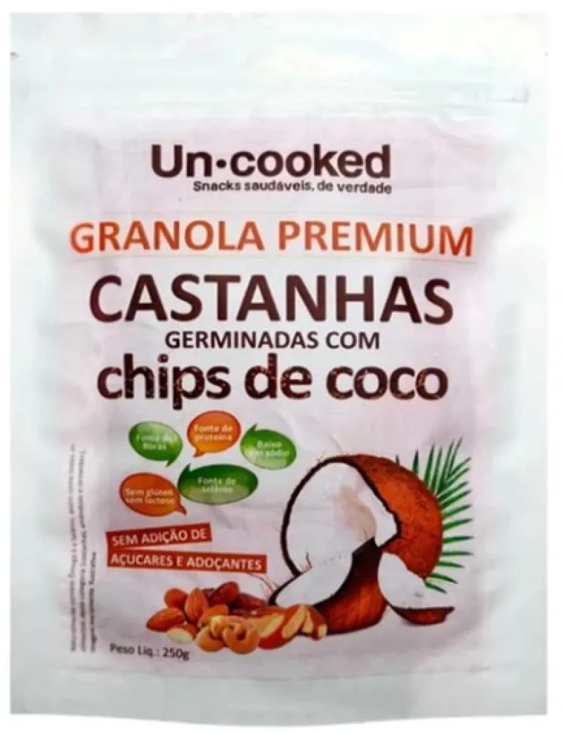 KIT 2X: GRANOLA CASTANHAS/CHIPS DE COCO S/ GLúTEN UNCOOKED 250G