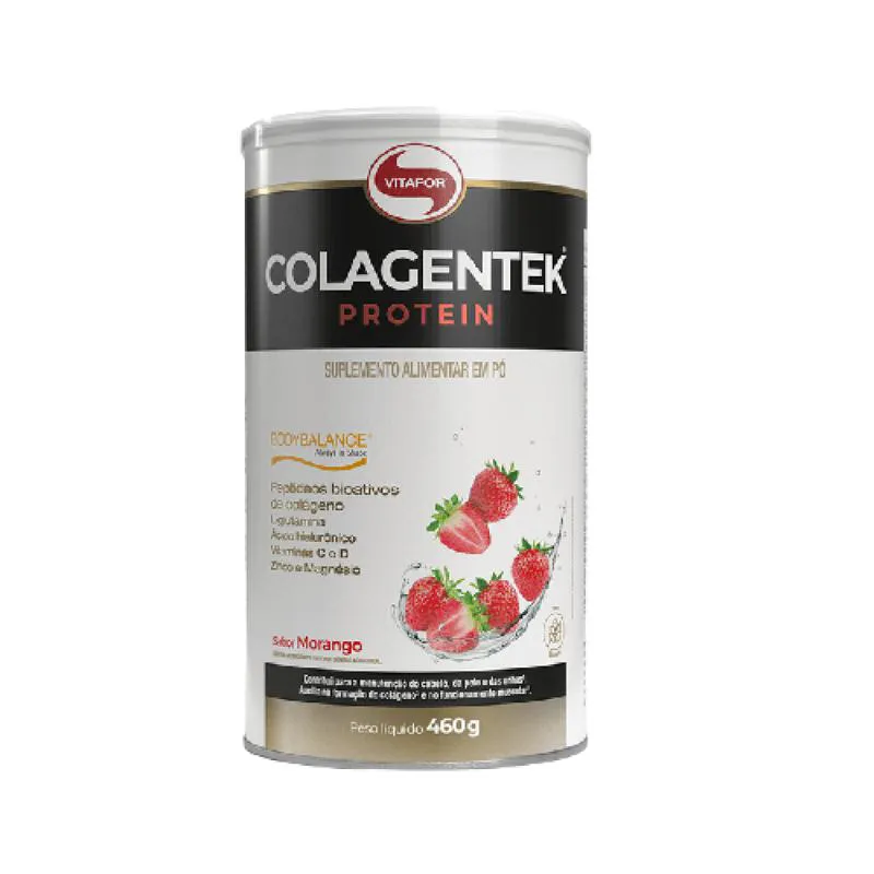 COLAGENTEK PROTEIN COLáGENO HIDROLISADO MORANGO VITAFOR 460G