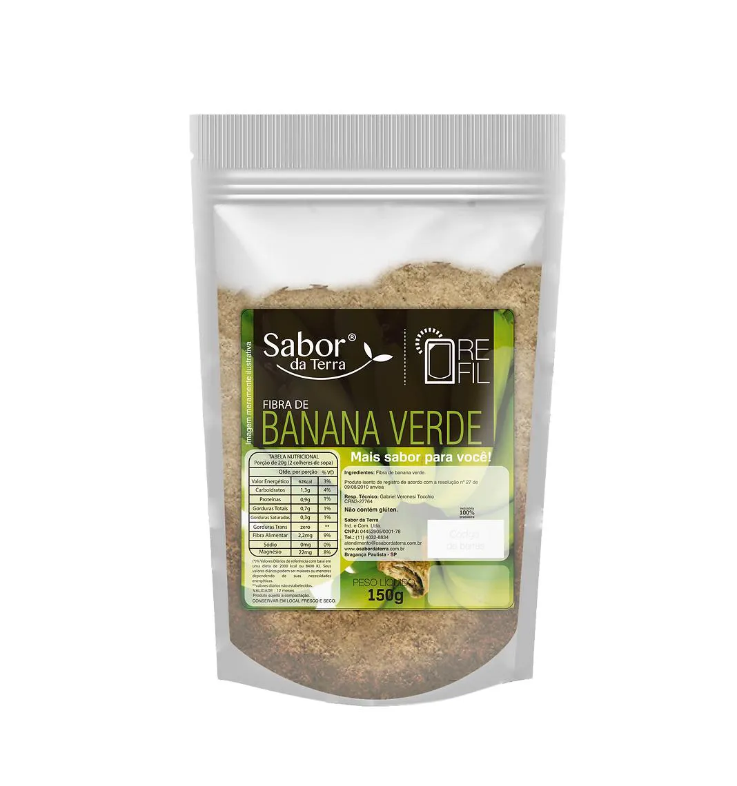 KIT 3X: FIBRA DE BANANA VERDE SABOR DA TERRA 150G