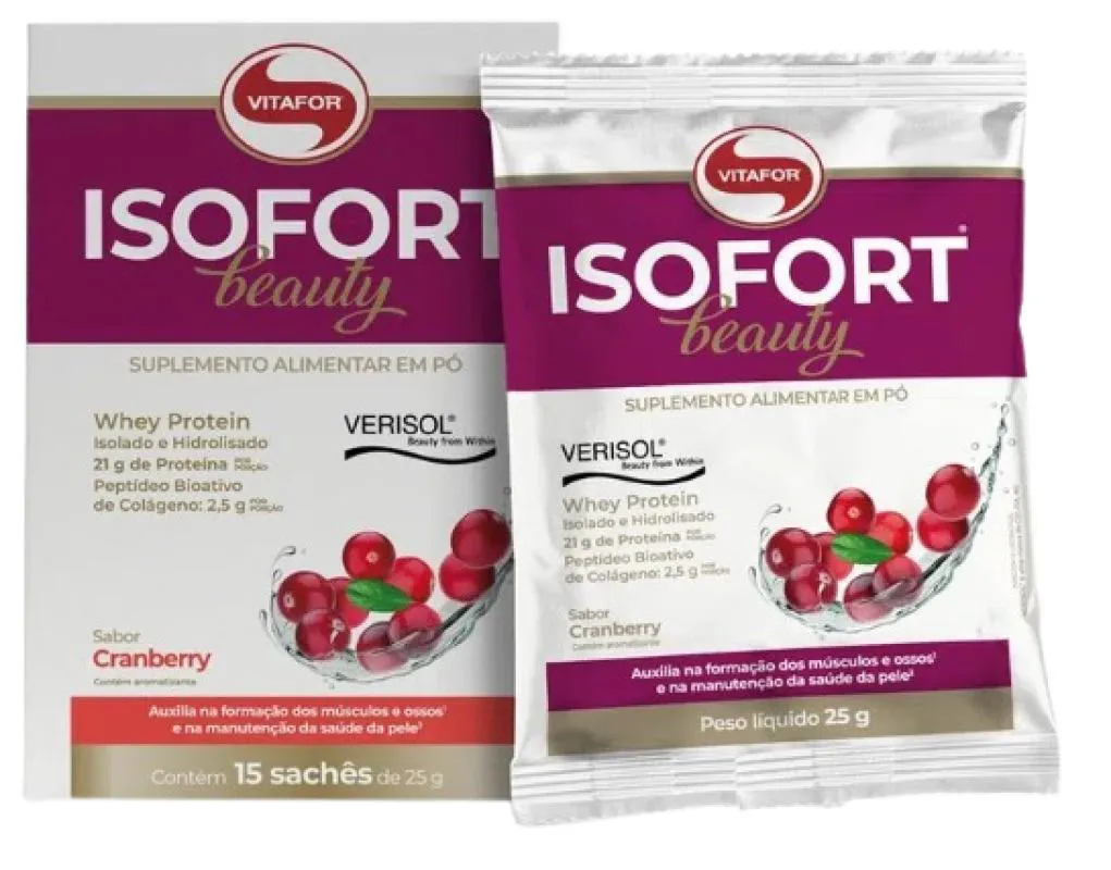 ISOFORT BEAUTY WHEY PROTEIN CRANBERRY 25G VITAFOR 15 SACHêS