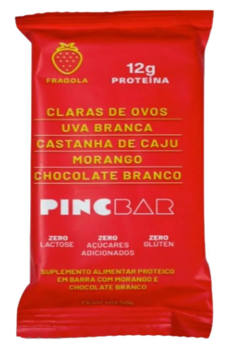 Kit Barra de Proteína Pincbar Fragola Sem Açúcar 50g 6 unidades 