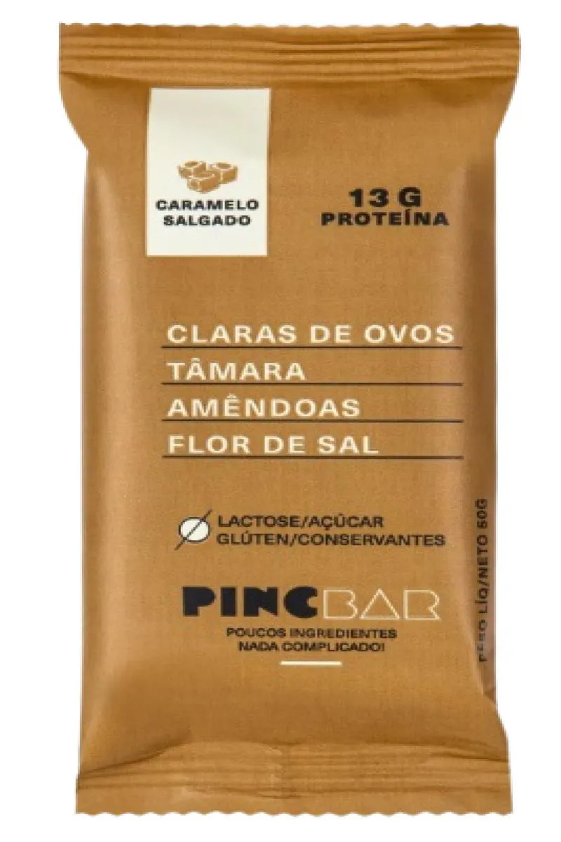 Kit Barra de Proteína Pincbar Caramelo Salgado Sem Açúcar 50g 6 unidades