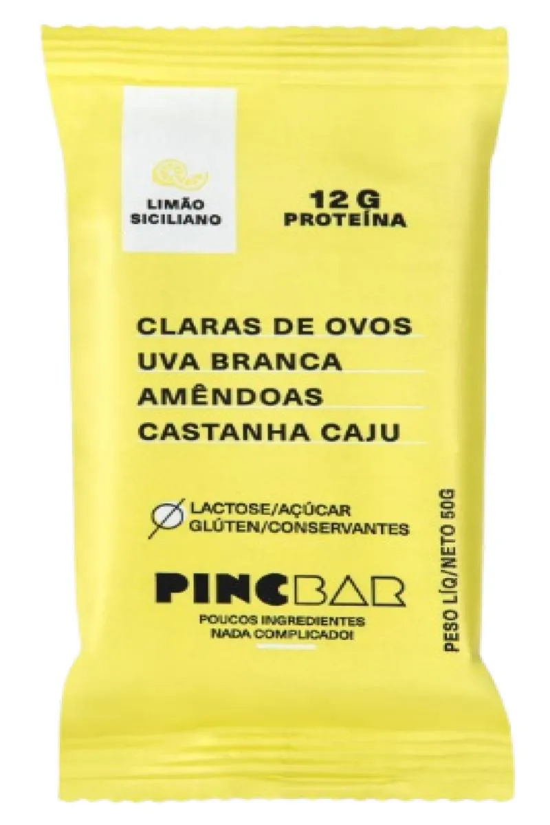 Kit Barra de Proteína Pincbar Limão Siciliano Sem Açúcar 50g 6 unidades