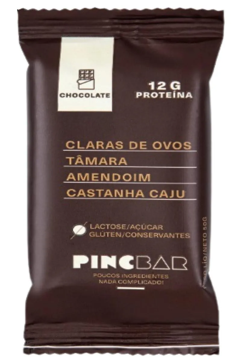 Kit Barra de Proteína Pincbar Chocolate Sem Açúcar 50g 6 unidades