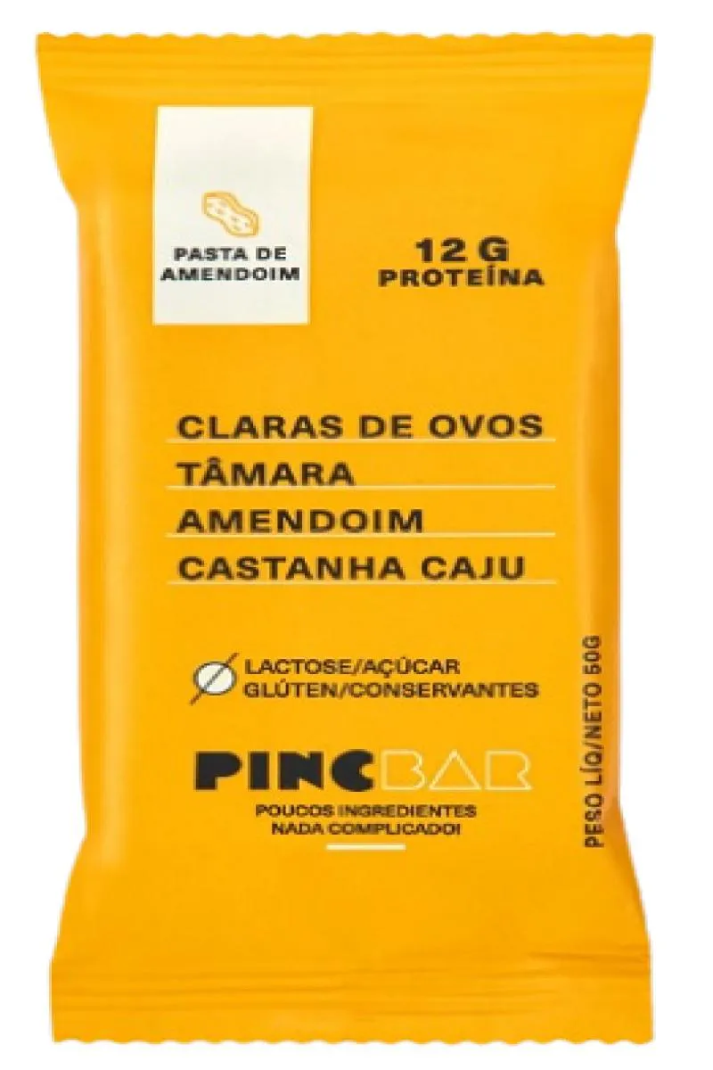 Kit Barra de Proteína Pincbar Pasta de Amendoim Sem Açúcar 50g 6 unidades