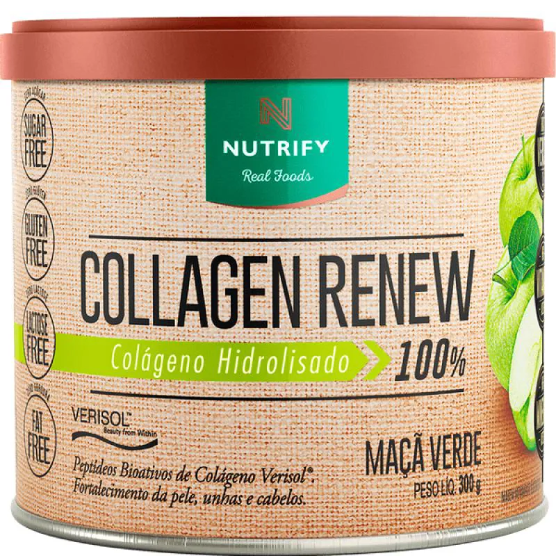 COLLAGEN RENEW COLáGENO HIDROLISADO MAçã VERDE NUTRIFY 300G