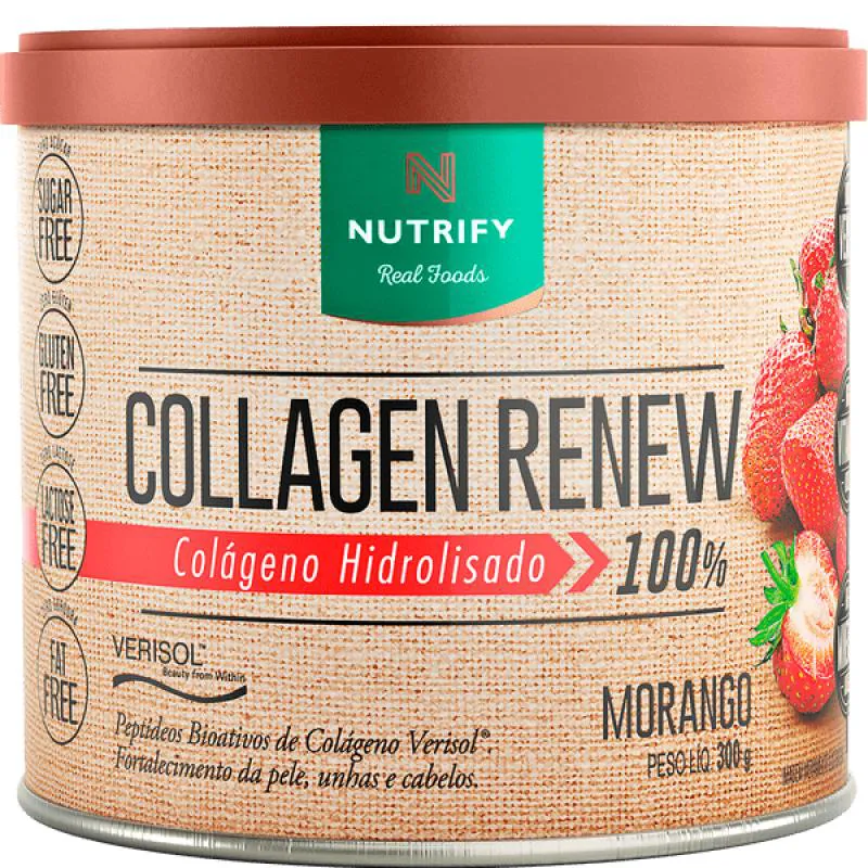 COLLAGEN RENEW COLáGENO HIDROLISADO MORANGO NUTRIFY 300G