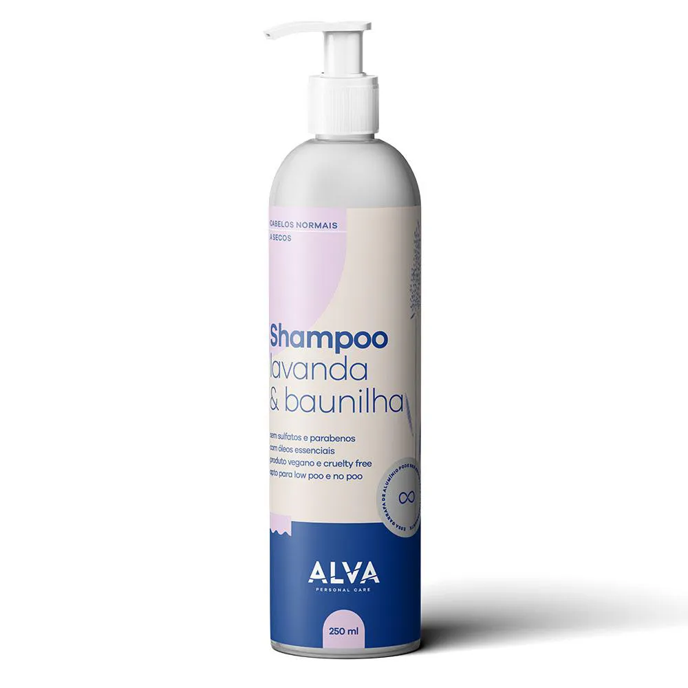 SHAMPOO VEGANO LAVANDA E BAUNILHA ALVA 250ML