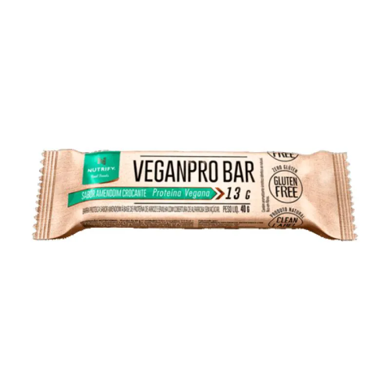 Kit Barra de Proteína Nutrify Veganpro Amendoim Crocante 40g 6 unidades