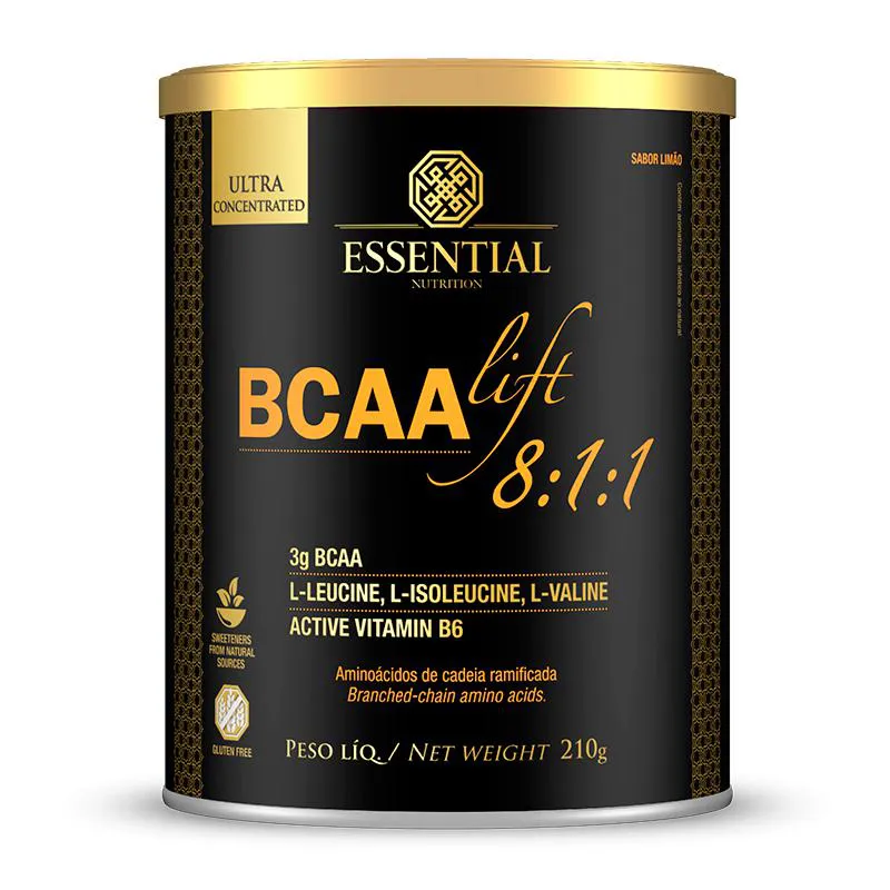 BCAA LIFT AMINOáCIDOS LIMãO ESSENTIAL NUTRITION 210G