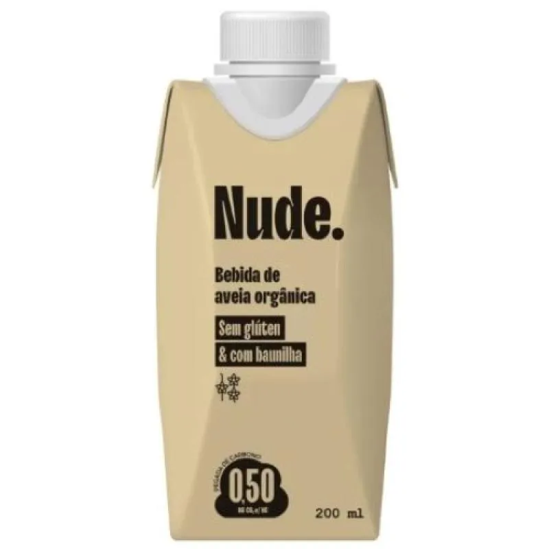 LEITE VEGETAL DE AVEIA ORGâNICO SABOR BAUNILHA NUDE 200ML