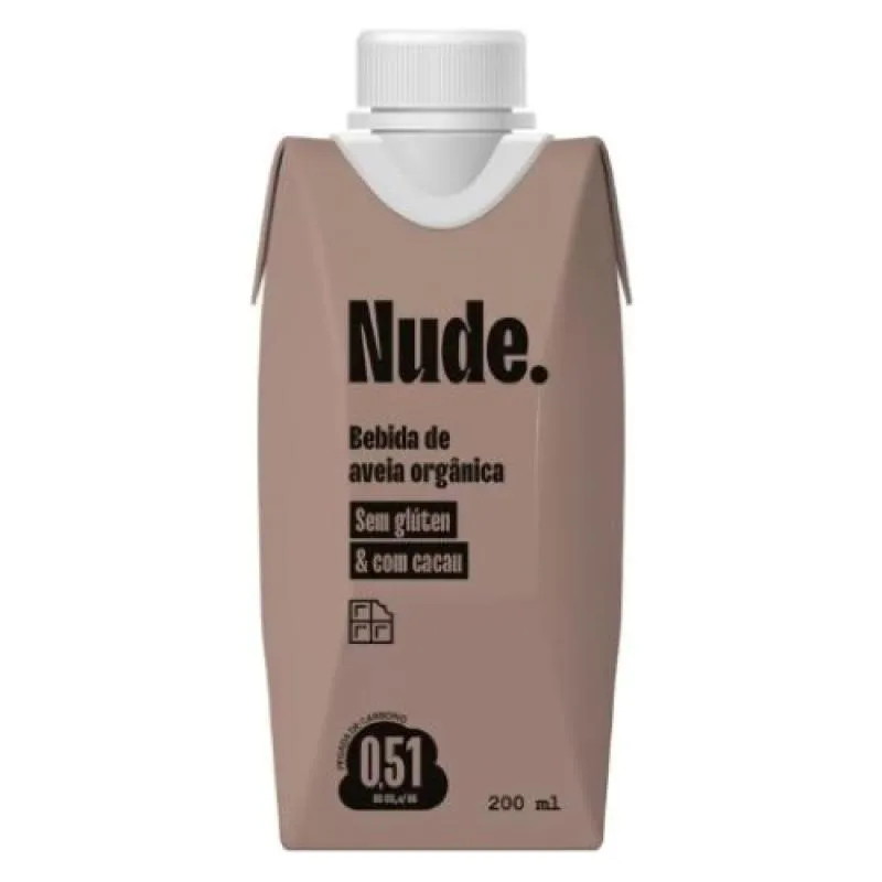 LEITE VEGETAL DE AVEIA ORGâNICO SABOR CACAU NUDE 200ML