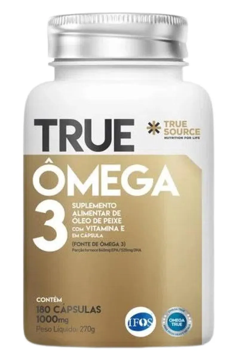 ÔMEGA 3 COM VITAMINA E 1000MG TRUE SOURCE 180 CáPSULAS