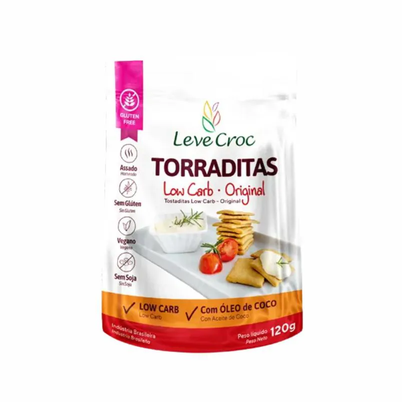 BISCOITO TORRADITAS ORIGINAL LOW CARB SEM GLúTEN LEVE CROCK 120G