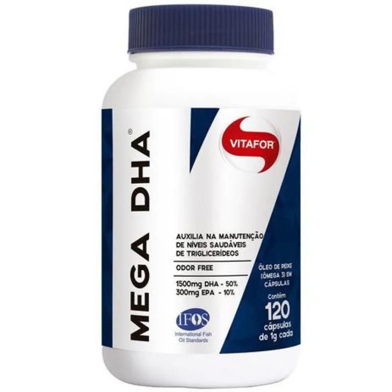 MEGA DHA ÔMEGA 3 50%DHA 10%EPA 1G VITAFOR 120 CáPSULAS