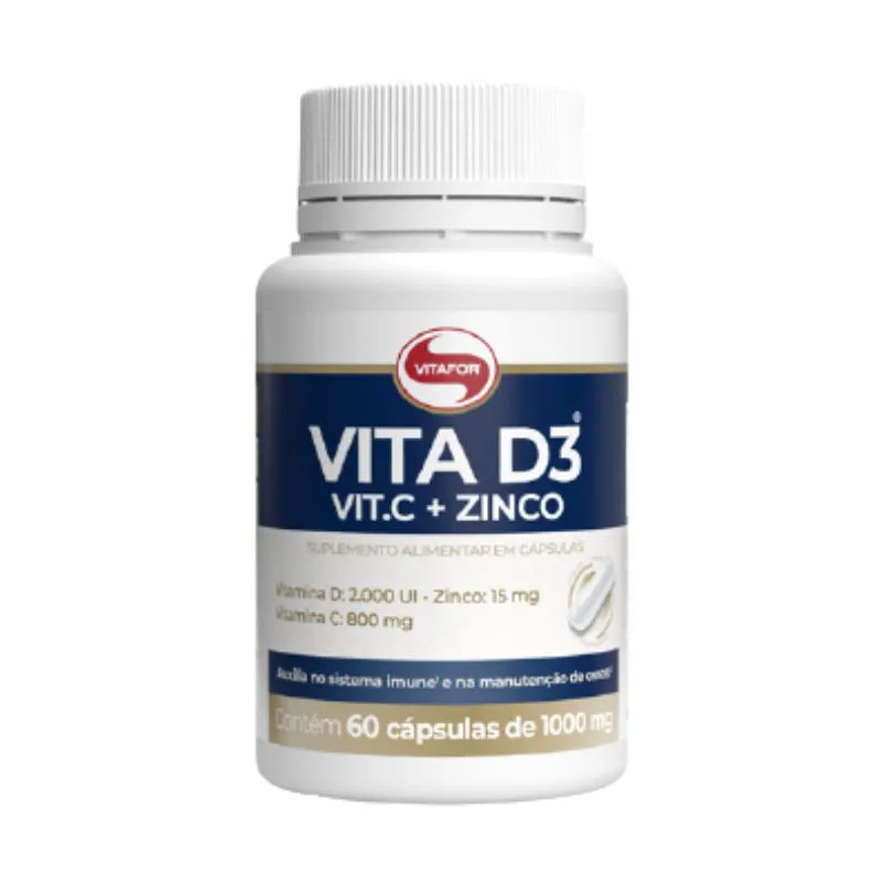VITAMINA D3 + C + ZINCO 1G VITAFOR 60 CáPSULAS