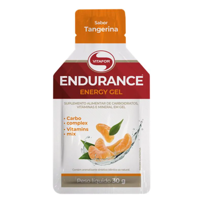 KIT 2X: ENDURANCE ENERGY CARBO EM GEL TANGERINA VITAFOR 30G