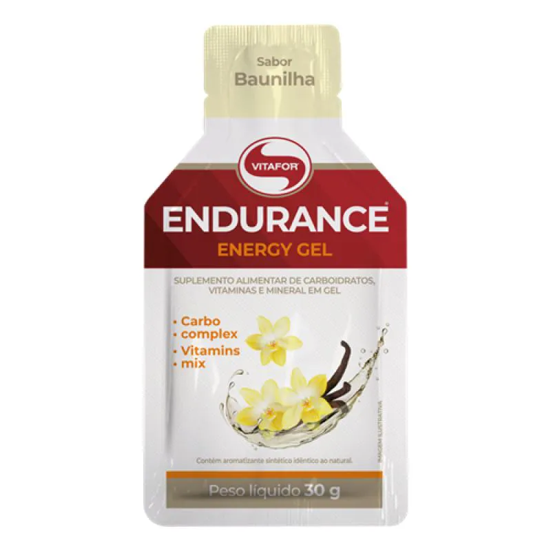 KIT 2X: ENDURANCE ENERGY CARBO EM GEL BAUNILHA VITAFOR 30G
