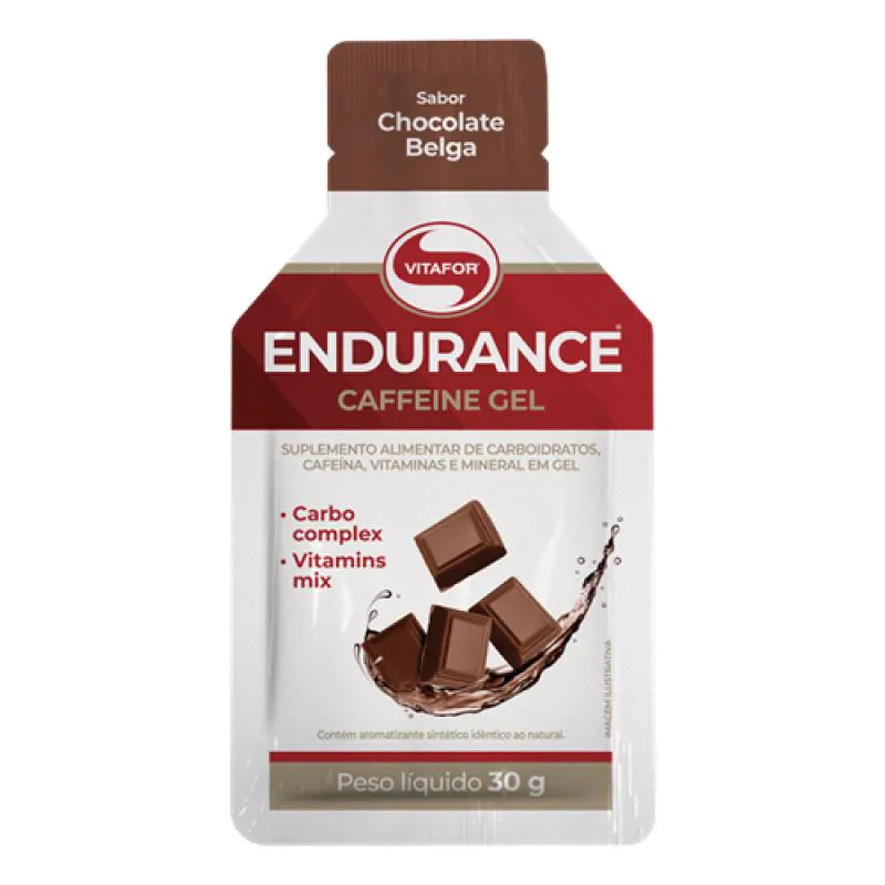 Kit Caféina em Gel Vitafor Endurance Caffeine Chocolate Belga 30g 2 Sachês 