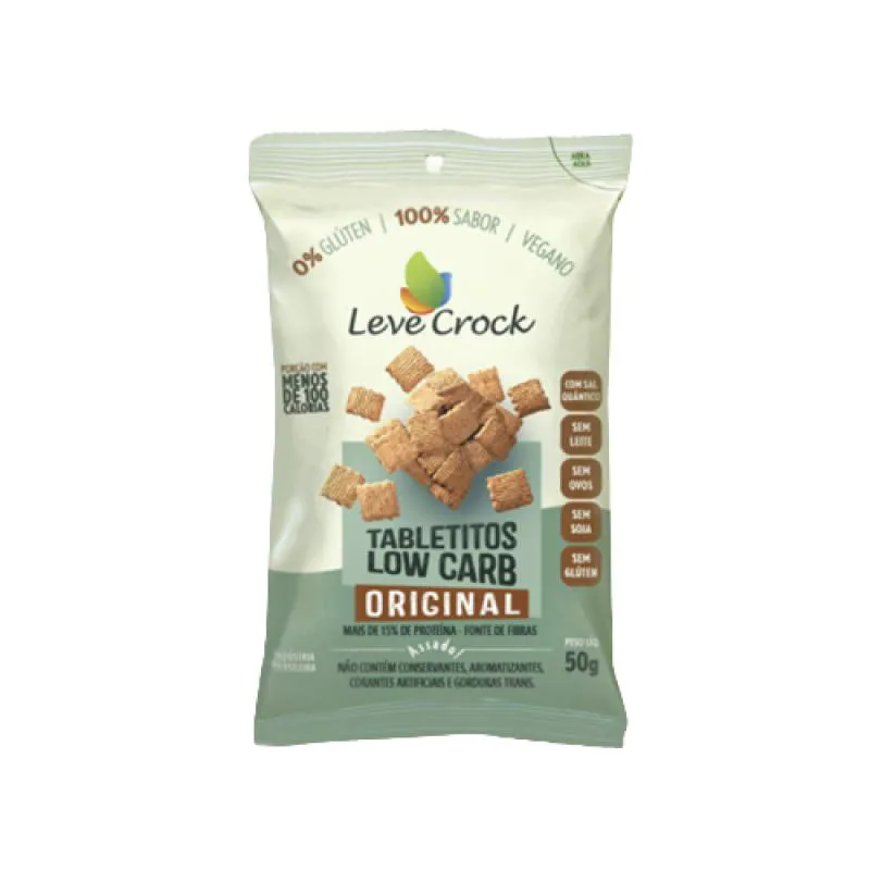 BISCOITO TABLETITO ORIGINAL LOW CARB SEM GLúTEN LEVE CROCK 50G