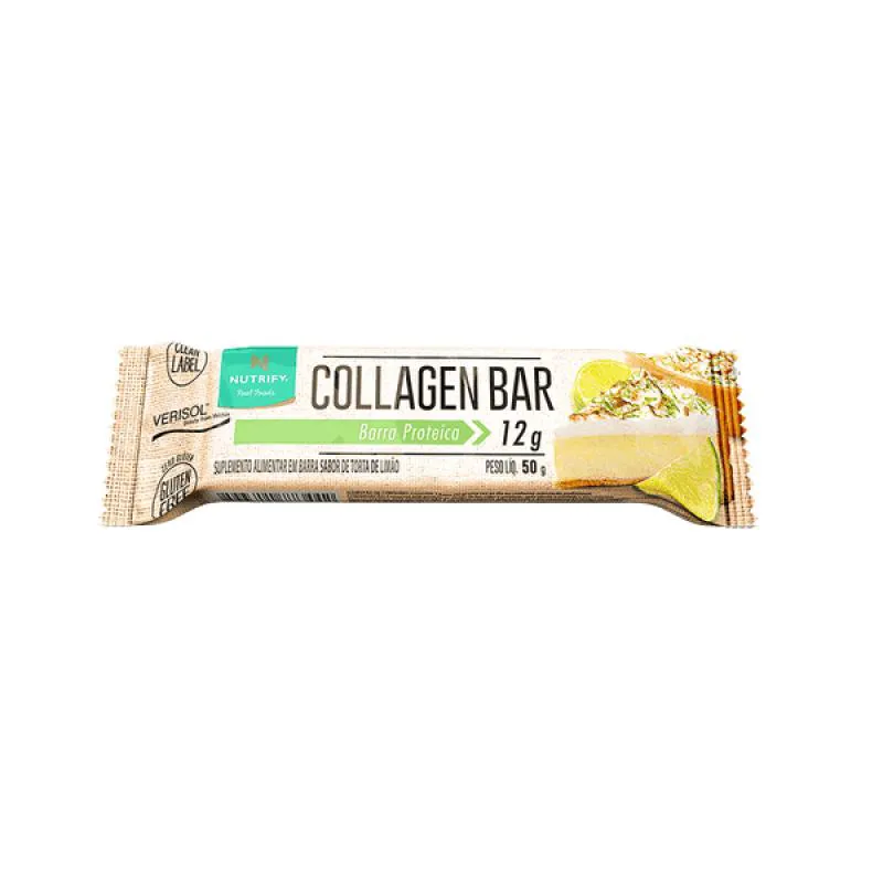 BARRA DE PROTEíNA COLLAGEN BAR TORTA DE LIMãO NUTRIFY 50G