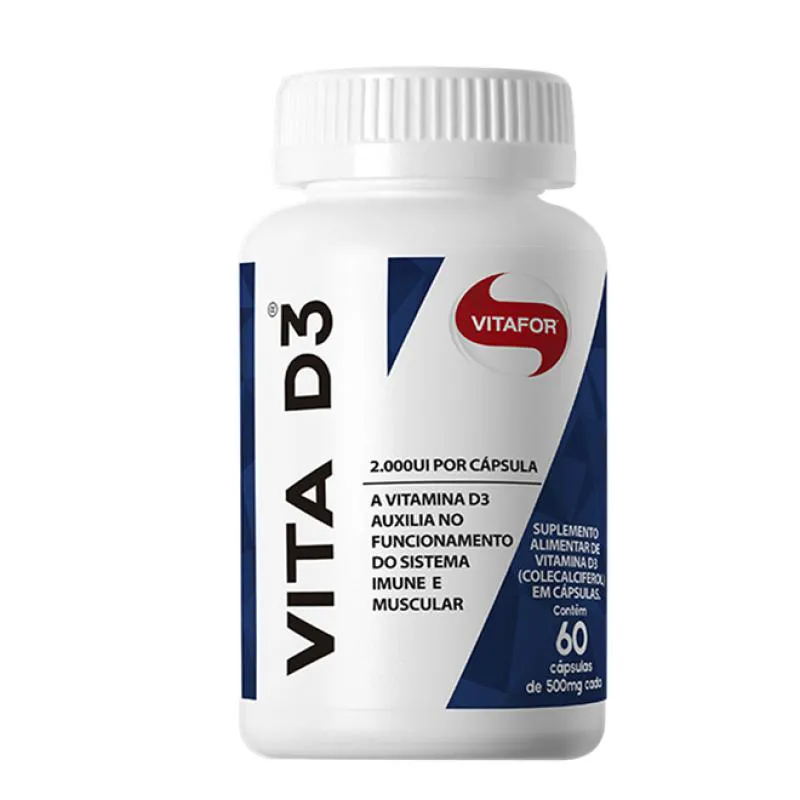 VITA D3 VITAMINA D3 2.000UI 500MG VITAFOR 60 CáPSULAS
