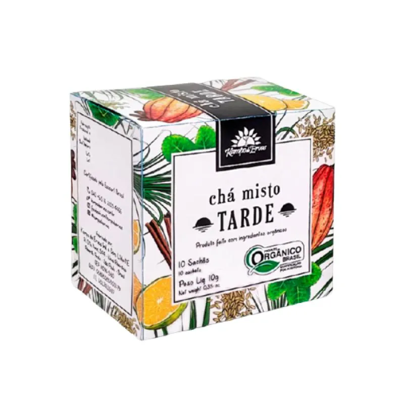 KIT 2X: CHá MISTO TARDE ORGâNICO KAMPO DE ERVAS 10 SACHêS