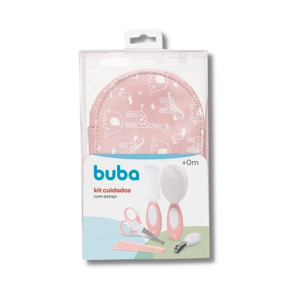 KIT DE CUIDADOS COM BEBE COM ESTOJO ROSA - BUBA
