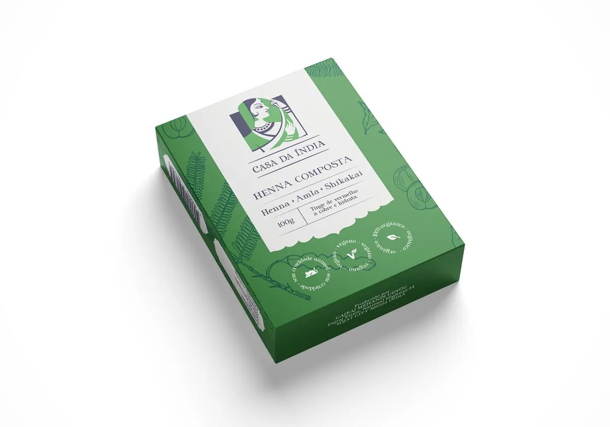 HENNA COMPOSTA NATURAL PARA OS CABELOS 100g
